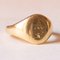 Vintage 18k Yellow Gold and Engraved Signet Ring, Image 8