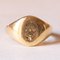 Vintage 18k Yellow Gold and Engraved Signet Ring, Image 1
