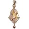 Late 19th Century Bourbon Gold Pendant with Precious Stones and Beads 1