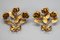 Italian Gilt Metal Rose Coat Hooks, 1960s, Set of 2 2