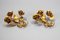 Italian Gilt Metal Rose Coat Hooks, 1960s, Set of 2 3