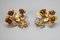 Italian Gilt Metal Rose Coat Hooks, 1960s, Set of 2 17