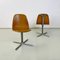 Italienische Mid-Century Modern Stühle aus braunem Leder & Stahl, 1960er, 2er Set 4