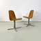 Italienische Mid-Century Modern Stühle aus braunem Leder & Stahl, 1960er, 2er Set 2
