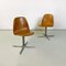Mid-Century Modern Italian Brown Leather and Steel Chairs, 1960s, Set of 2 3