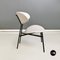 Mid-Century Modern Italian Black Metal & Dirty White Faux Leather Armchair, 1960s, Image 4