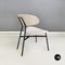 Mid-Century Modern Italian Black Metal & Dirty White Faux Leather Armchair, 1960s, Image 5