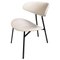 Mid-Century Modern Italian Black Metal & Dirty White Faux Leather Armchair, 1960s, Image 1