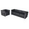 Modernes italienisches Sofa & Sessel LC von Le Corbusier Jeanneret Perriand Cassina, 1980er, 2er Set 1