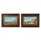 Continental School Artist, Antique Venice Landscape, 19th Century, Oil Paintings on Board, Framed, Set of 2 1