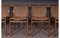 Dining Chairs in Italian Walnut, Leather and Vienna Straw from Molteni & Co, Set of 4 2