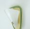 Sconce in Green Metal Mesh and Brass with White Acrylic Shade, 1950s 5