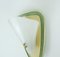 Sconce in Green Metal Mesh and Brass with White Acrylic Shade, 1950s, Image 5
