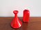 Carnaby Vases in Red and White Glass by Per Lütken for Holmegaard, Denmark, 1960s, Set of 2 2