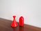 Carnaby Vases in Red and White Glass by Per Lütken for Holmegaard, Denmark, 1960s, Set of 2 3