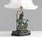 Lampe de Bureau avec Figurine Phra Aphai Mani en Bronze Doré, 1970s 8