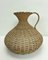 Französische Mid-Century Vase aus gewebtem Rattan, 1950er 3