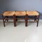 Wood and Rush Stools, 1960s, Set of 3, Image 3