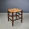 Wood and Rush Stools, 1960s, Set of 3 4