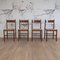 French Wood and Rope Dining Chairs, 1970s, Set of 4 1