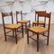 French Wood and Rope Dining Chairs, 1970s, Set of 4 2