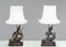 Vintage Asian Table Lamps with Bronze / Gild Statues of Phra Aphai Mani, 1970s, Set of 2 1
