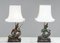 Vintage Asian Table Lamps with Bronze / Gild Statues of Phra Aphai Mani, 1970s, Set of 2, Image 1