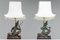 Lampes de Bureau Vintage Asiatique avec Statues en Bronze/Doré de Phra Aphai Mani, 1970s, Set de 2 2