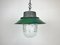 Industrial Green Enamel and Cast Iron Pendant Light, 1960s 2