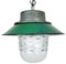 Industrial Green Enamel and Cast Iron Pendant Light, 1960s, Image 1