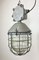 Lámpara colgante industrial grande en forma de jaula de aluminio fundido, años 70, Imagen 5