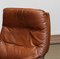 Sedia girevole marrone in pelle cucita a mano di Arne Norell per Vatne Norway, anni '60, Immagine 7