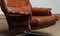 Brown Handstitched Leather Swivel Chair by Arne Norell for Vatne Norway, 1960s 4