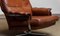 Brown Handstitched Leather Swivel Chair by Arne Norell for Vatne Norway, 1960s, Image 4