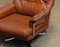 Brown Handstitched Leather Swivel Chair by Arne Norell for Vatne Norway, 1960s, Image 8