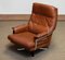 Brown Handstitched Leather Swivel Chair by Arne Norell for Vatne Norway, 1960s 2