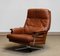 Brown Handstitched Leather Swivel Chair by Arne Norell for Vatne Norway, 1960s 9