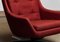 Red Swivel and Rocking Lounge Chair by Alf Svensson for Dux, Sweden, 1960s 5