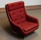 Red Swivel and Rocking Lounge Chair by Alf Svensson for Dux, Sweden, 1960s 6
