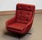 Red Swivel and Rocking Lounge Chair by Alf Svensson for Dux, Sweden, 1960s 4