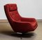 Sillón giratorio y mecedora en rojo de Alf Svensson para Dux, Sweden, años 60, Imagen 7