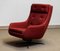 Red Swivel and Rocking Lounge Chair by Alf Svensson for Dux, Sweden, 1960s 1