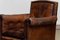 English Bottom Back Tan Brown Nailed Cigar / Club Chair, 1920s 5