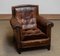 English Bottom Back Tan Brown Nailed Cigar / Club Chair, 1920s, Image 13