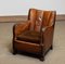 Club Chair in Tan Brown Patinated Leather in the style of Fritz Hansen, 1930s, Image 1