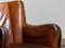 Club chair in pelle patinata marrone chiaro nello stile di Fritz Hansen, anni '30, Immagine 2