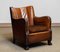Club chair in pelle patinata marrone chiaro nello stile di Fritz Hansen, anni '30, Immagine 15