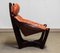 Cognac Leather Luna Lounge Chair by Odd Knutsen for Hjellegjerde Møbler, 1970s 10