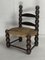 Niedriger Rush Chair aus Holz gedrechselt von Charles Dudouyt, Frankreich, 1950er 4