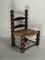 Niedriger Rush Chair aus Holz gedrechselt von Charles Dudouyt, Frankreich, 1950er 9